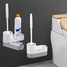 TPR Toilet Wall Hanging With Base Soft Brush Toilet Cleaning Kit Creative Storage Silicone Toilet Brush Bathroom Wc Accessories 2024 - buy cheap