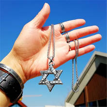 Men's Fashion Hip Hop Hexagram Star Of David Pendants Necklaces For Men Religious Harajuku Jewish Bijoux Collar Kolye Gift 2024 - buy cheap