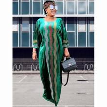 Veludo africano vestidos para as mulheres outono inverno áfrica roupas muçulmano longo maxi vestido de alta qualidade moda africano vestido senhora 2024 - compre barato