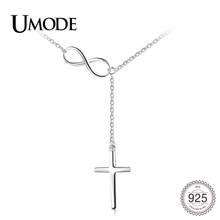 UMODE New 925 Sterling Silver Cross & Eternity Pendant Necklace for Women Fashion Infinite Charm Necklace Silver Jewelry ULN0475 2024 - buy cheap