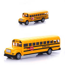 2020 1:16 Children School Bus Toy Alloy Pull Back Diecast STOP Car Model High Quality Simulation Toy Car Boy Birthday Present 2024 - buy cheap