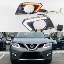 Для Nissan X-trail Xtrail T32 2014 2015 2016 желтый сигнал Функция реле водонепроницаемый 12 В автомобиль DRL Светодиодный дневной ходовой светильник 2024 - купить недорого