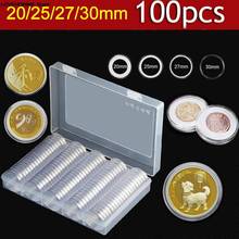 Cápsulas de soporte para monedas, caja transparente para colección de monedas, Protector de 20/25/27/30mm, 100 unids/lote 2024 - compra barato