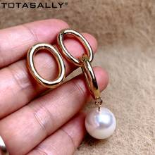 TOTASALLY Designer Women Earrings Fashion Mismatched Chic Earrings Alloy Curb Chain Simulated Pearl Hypoallergic Party Earring 2024 - buy cheap