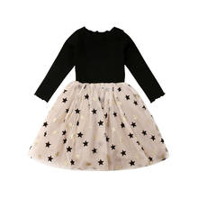 1-7Years  Kid  Baby Girls Star Print Dress Autumn Kids Long Sleeve Tutu Princess Dress 2024 - buy cheap