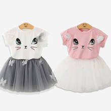 2020 Fashion Baby Girl New Year Clothes Set Summer Short Sleeve Cotton T-Shirt + Princess Skirt Children's Party Set Children's 2024 - buy cheap