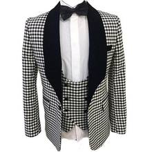 Fashionable Men Suits  Groom Tuxedos for Wedding Groomsmen 3 pieces Prom Men Blazer (Jacket+Vent + Black Pants) 2024 - buy cheap