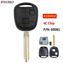 2 Buttons Remote Car Key Fob 433Mhz 4C Chip P/N 60081 with TOY43 Uncut Blade For Toyota Corolla RAV4 Yaris 2024 - buy cheap