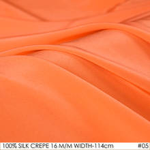 SILK CREPE DE CHINE 114cm width 16momme/100% Pure Mulberry Silk Matt Color Women Evening Dress Fabric Reddish Orange NO 05 2024 - buy cheap