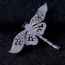 Fashion Luxury SparklingCubic Zirconia Dragonfly Brooch For Woman Coat Suit Accessories High Quality Big Brooch Pins Jewelry 2024 - buy cheap