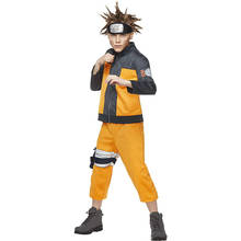 Disfraz de Uzumaki de Anime japonés para niños, chaqueta naranja, disfraces de Halloween 2024 - compra barato