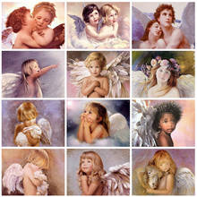 5D Diy Diamond Embroidery Cross Stitch Angel Full Square Round Diamond Painting Kit Kids Figure Portrait Rhinestone Pictures 2024 - buy cheap