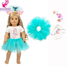 18" doll clothese Mermaid dress headwear for 43cm born baby doll clothes set for 40cm reborn baby doll dress set kids gifts 2024 - buy cheap