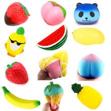 Colorful Various Fruits Squishy Toys Soft Presser Jouet Anti stress Cute Squash Slow Rising Food Jumbo Reliever Toy Many kinds 1 2024 - buy cheap