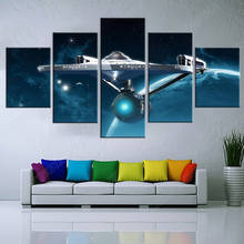 Pôster fantasia de filme 5 peças, estrela trekking hd imagem de parede espaço exterior universo espaçonave poster de lona pintura arte de parede decoração de casa 2024 - compre barato