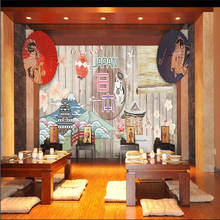 Custom Japanese Famous Sights Mural Wallpapers for Japanese Cuisine Store Sushi Restaurant Culture Background Wall Paper 3D 2024 - buy cheap