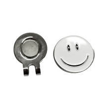 Cute Smile Face Pattern Golf Ball Marker with Magnetic Golf Hat Clip, White 2024 - buy cheap