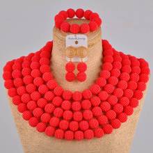 Cuentas de boda nigerianas, joyería africana de AZ-134, collar perla roja imitación, conjunto de accesorios de joyería para disfraz, 2024 - compra barato