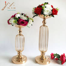 IMUWEN Flower Vase Wedding Table Centerpiece Event Road Lead Gold Silver Metal Vases Party Floor Flowers Stand For Home Decor 2024 - buy cheap