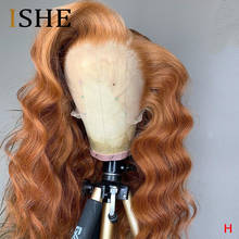 Orange Colored Human Hair Wigs HD T Part Lace Human Hair Wigs Body Wave Wigs For Black Women Pre Plucked 13x1 Lace Wig Remy 150 2024 - buy cheap