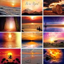 5D DIY Diamond Painting Kits Full Round With AB Drill Sunset Landscape Wonder Seascape Embroidery Mosaic Pattern Home Decoration 2024 - buy cheap