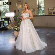 LORIE Shiny Wedding Dresses Boho Sweetheart Sequin Spaghetti Strap A-Line Princess Wedding Bridal Gown suknia slubna 2024 - buy cheap