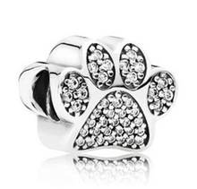 Genuine 925 Sterling Silver Bead Dog Paw Print Silver Charm Beads Fit Pandora Bracelet & Necklace Women Diy Jewelry 2024 - buy cheap