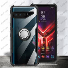 Чехол Auroras для ASUS Rog Phone 3, оригинальный противоударный прозрачный с кольцом, мягкая рамка, чехол для Asus ROG 3 5 Pro 2024 - купить недорого