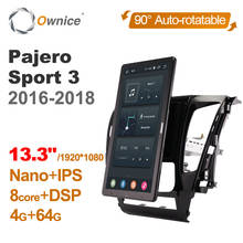 Tesla-sistema multimídia para autos, 13.3 polegadas, android 10, com rotação automática, rádio, navegação gps, para mitsubishi pajero sport 2012-2015 2024 - compre barato