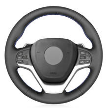 Capa para volante de carro em couro artificial, preta, para bmw x5 f15 2015-2020 x5 m f85 2016-2018 x6 f16 x6 m f86 2010-2019 2024 - compre barato