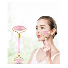 Natural Rose Quartz Roller Jade Stone Women Facial Skin Firming Massager Health Care Spa Beauty Tool for Body Eye Exercise Relax 2024 - buy cheap