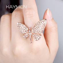 Kaymen-anillos de hadas chapados en oro rosa para niña, anillo de boda, anillo de promesa, anillo de declaración ajustable de CZ completo para mujer 00240 2024 - compra barato