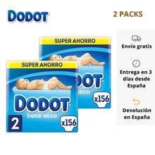 Set de 2 Packs Pañales Dodot Bebé Seco, Pack Ahorro, El Único pañal con Canales de Aire, Talla 2 (312 uds), Talla 3 (272 uds), Talla 4 (256 uds) y Talla 5 (232 uds) 2024 - compra barato