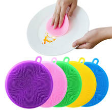 Silicone Cleaning Brush Dishwashing Sponge Multi-functional Fruit Vegetable Cutlery Kitchenware Brushes Kitchen Tools 2024 - buy cheap