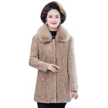 Mother Winter Wool Coat 2020 New Thicked Middle Aged Female Imitation Mink Velvet Cashmere Woolen Jacket Women Parkas 5XL W2284 2024 - buy cheap