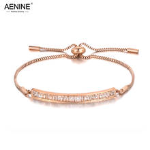 Pulseras de codo de cristal CZ brillante de diseño Original de Lokaer para mujeres y niñas oro rosa pulsera de cadena con caja B19099 de acero inoxidable 2024 - compra barato