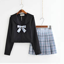 Uniformes de Escuela Japonesa para niñas, Tops de marinero de longitud larga, Falda plisada, traje de Cosplay de Jk Series xl, 2021 2024 - compra barato