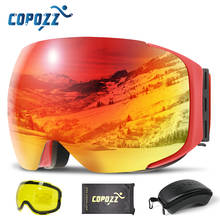 COPOZZ Magnetic Ski Goggles with Quick-Change Lens and Case Set 100% UV400 Protection Anti-fog Snowboard Goggles for Men & Women 2024 - buy cheap
