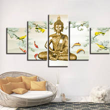 Modular Canvas Painting Home Decoration 5 Panel Buddha Statue Pictures Modern Hd Printed Poster For Living Room Wall Art Framed 2024 - buy cheap