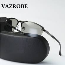Vazrobe без оправы фотохромные солнцезащитные очки поляризованные мужские очки для вождения Хамелеон очки для защиты от солнца мужской фирменный чехол бесплатно 2024 - купить недорого