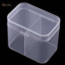 Nail Art Plastic Organizer Container Transparent 2 Grids Rounded Corners Design Remover Cleaning Cotton Pad Swab Storage Box 2024 - buy cheap