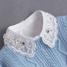 White Fake Collar Shirt Women Black Woman Lace False Collars For Shirt Female Chiffon Removable Peter Pan Detachable Collar 2024 - buy cheap