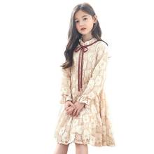 Kids Girl Autumn Cotton Princess Dress Fashion Bowknot Lace Wedding Party Evening Dress High Quality Long-sleeve Child Clothes 2024 - buy cheap