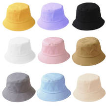 Summer Foldable Bucket Hat Solid Color Hip Hop Wide Brim Beach UV Protection Round Top Sunscreen Fisherman Cap For Women Men 2024 - buy cheap