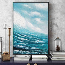 Abstract Blue Sea Hand Painted Oil Paintings Modern Landscape On Canvas Wall Art Pictures For Living Room Home Decoration 2024 - buy cheap