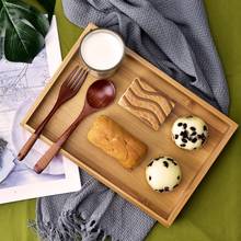 Bandeja Rectangular portátil para servir comida, bandeja Rectangular de madera maciza para restaurante y hogar, creativa, para Hotel 2024 - compra barato