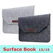 Capa de feltro para notebook, compatível com microsoft surface book 2, capa de 13.5 "de 15" para notebook 2024 - compre barato