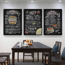 Hamburger cachorro-quente comida rápida arte da parede cozinha café arte da parede quadros da lona quadros de parede para sala estar decoração 2024 - compre barato