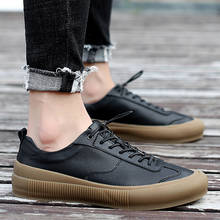 Men's Genuine Leather Casual Shoes Classic Black White Mens Sneakers Comfortable Breathable Fashion Shoes High Quality Man Flats 2024 - buy cheap