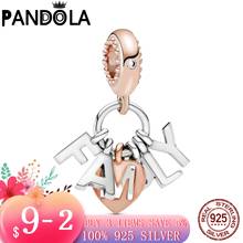 Colgante de plata esterlina 100% 925, dije con letras familiares, compatible con pulsera Pandora Original, joyería de plata 925 2024 - compra barato